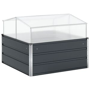 vidaXL Lovelis Antracitas 100 x 100 x 77 cm Cinkuota plienas