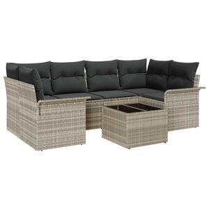 vidaXL Sodo Sofų Rinkinys 7 pcs &Scaron;viesiai pilka ir tamsiai pilka