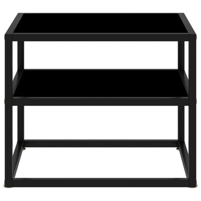 vidaXL Konsolinis staliukas, juodas, 50x40x40cm, grūdintas stiklas
