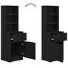 vidaXL Naktinė spintelė, juoda, 39x35x125 cm, apdirbta mediena