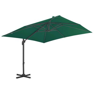 vidaXL Gembės formos skėtis su aliuminiu stulpu, žalias, 300x300cm