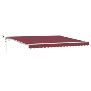vidaXL Automatinė i&scaron;traukiama markizė su LED, bordo spalvos, 400x300cm