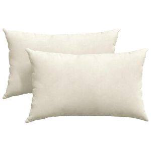 vidaXL Sofa Pagalvės 2 pcs Kreminė 50 x 30 cm Kordūrinis audinys