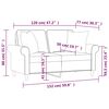 vidaXL Dvivietė sofa su pagalvėmis, kreminė, 120cm, audinys