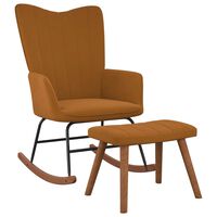 vidaXL Supama kėdė su pakoja, rudos spalvos, aksomas