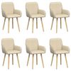 vidaXL Valgomojo kėdės 6 pcs Audinys Kreminė 56,5 x 50 x 87,5 cm