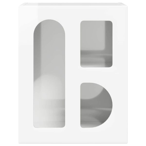 vidaXL Naktinis staliukas Auk&scaron;tai blizganti balta 40 x 35 x 50 cm