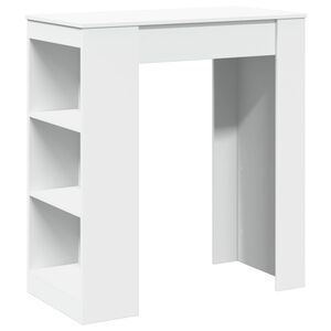 vidaXL Baro stalas su lentynomis, baltas, 95x47x103,5cm, mediena