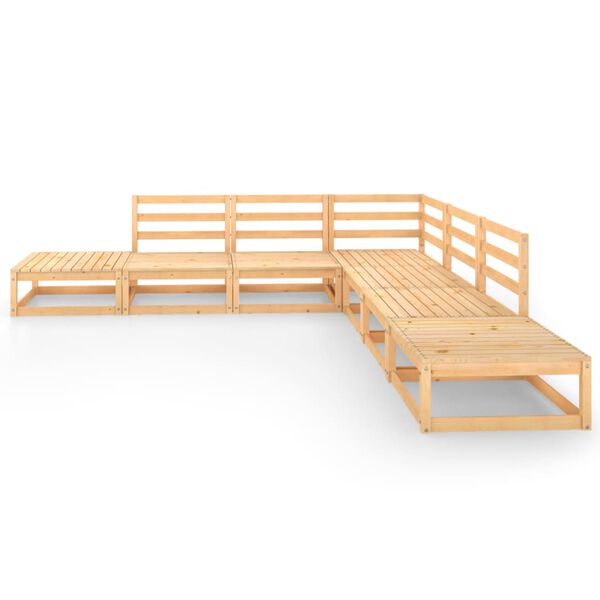 vidaXL Sodo poilsio baldų komplektas, 7 dalių, pu&scaron;ies medienos masyvas