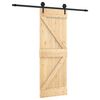 vidaXL Slankios durys Natūrali ir juoda 70 x 210 cm