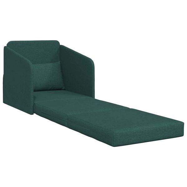 vidaXL Sofa lova 60cm Tamsiai žalia audinys