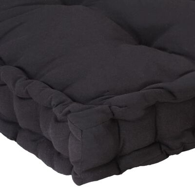 vidaXL Paletės/grindų pagalvėlė, juodos spalvos, 120x40x7cm, medvilnė