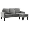 vidaXL Trivietė sofa su pakoja, pilkos spalvos, dirbtinė oda