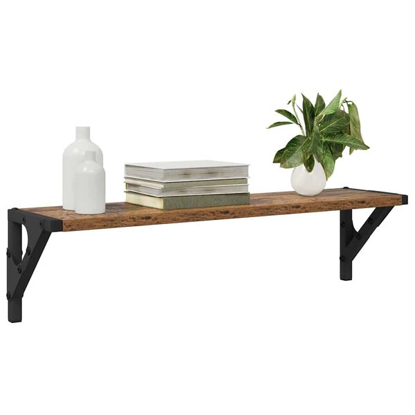 vidaXL Sieninės lentynos 2 pcs Senovinis medis 60 x 15 x 15,5 cm