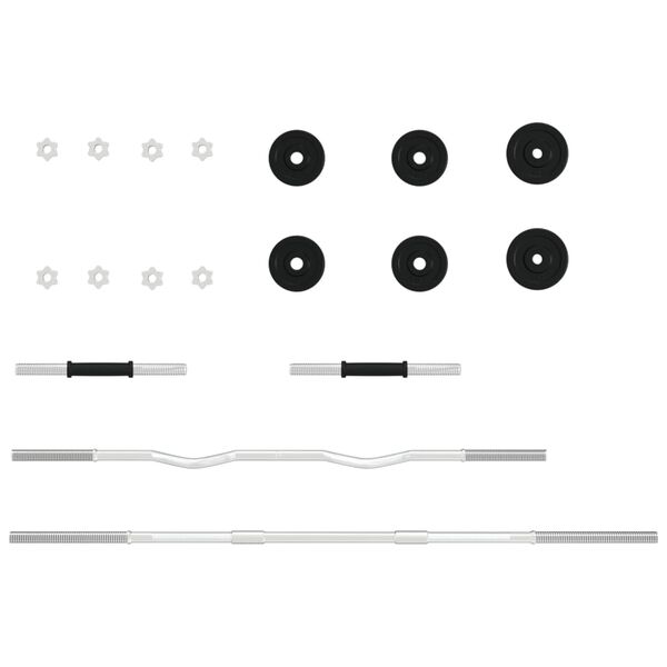 vidaXL Štangos ir svarmenų rinkinys, 30kg, ketus