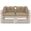 vidaXL Dvivietė sodo sofa i&scaron; palečių su pagalvėlėmis, pu&scaron;ies mediena