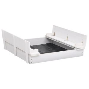 vidaXL Smėlio dėžė, baltos spalvos, 95x90x15cm, eglės mediena