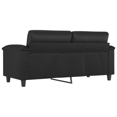 vidaXL Dvivietė sofa, juodos spalvos, 140cm, dirbtinė oda