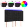 vidaXL Galvūgalis su LED, juodos spalvos, 147x16x118/128cm, aksomas