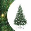 vidaXL Dirbtinis prie&scaron;&scaron;ventinis eglutė su &scaron;viesomis Žalia 180 cm PVC