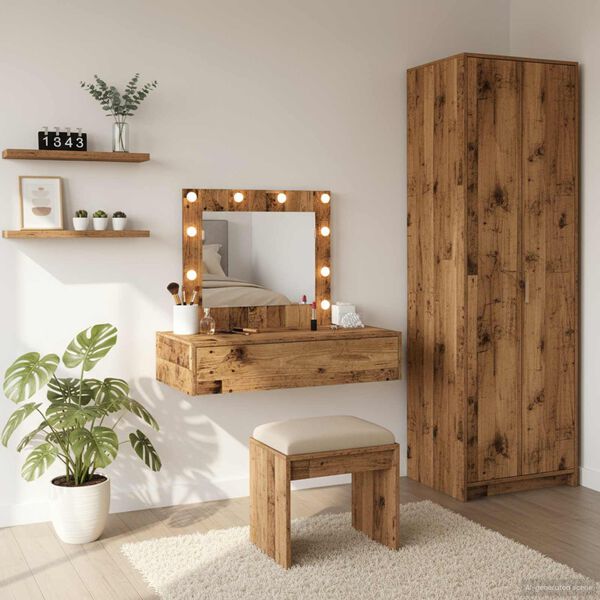 vidaXL Makiažo stalas su stalčių Ruda 83 x 40 x 70 cm Apdirbta mediena