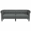 vidaXL Trivietė chesterfield sofa, tamsiai pilkos spalvos, audinys