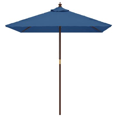 vidaXL Sodo skėtis su mediniu stulpu, tamsiai mėlynas, 198x198x231cm