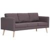 vidaXL Trivietė sofa, taupe spalvos, audinys