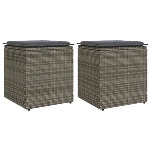 vidaXL sodo kėdės su pagalvėlėmis 2 vnt Pilka 40x40x43 cm poliratanas