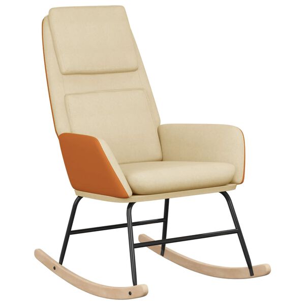 vidaXL Supama kėdė, kreminės spalvos, audinys