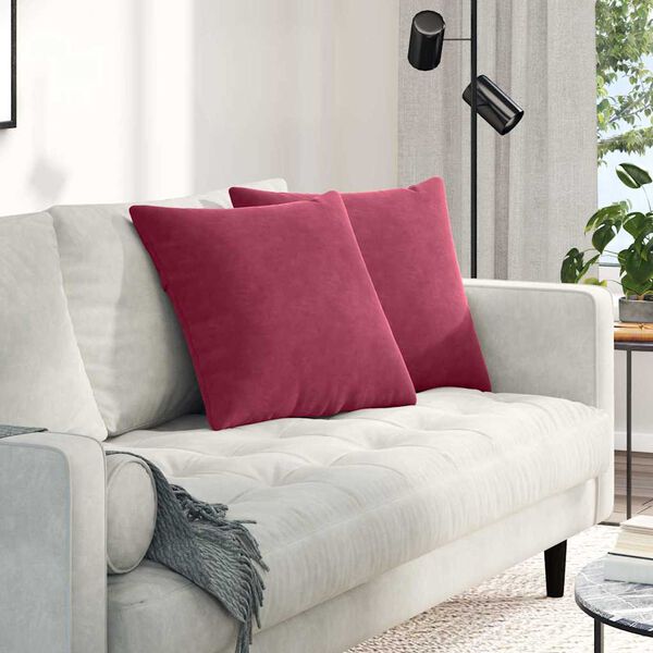 vidaXL Sofa Pagalvės 2 pcs Vyno raudona 50 x 50 cm Kordūrinis audinys