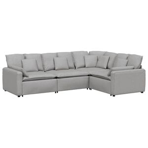 vidaXL Modulinė sofa su pagalvėlėmis, audinys, debesų pilka