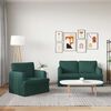vidaXL Sofa 2 pcs Tamsiai žalia 144 x 80 x 85 cm audinys