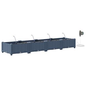 vidaXL Sodo vazonas 4 vnt. Pilka 160 x 40 x 22 cm PP