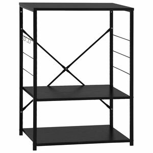 vidaXL Spintelė mikrobangų krosnelei, juoda, 60x39,6x79,5cm, mediena