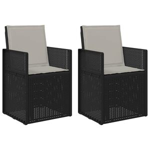vidaXL Sodo Valgomojo Kėdės 2 pcs Antracito ir &Scaron;viesiai pilka PP