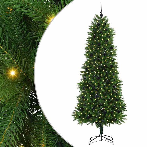 vidaXL Kalėdų eglutė su 300 LED s stovu Žalia 240 cm PE