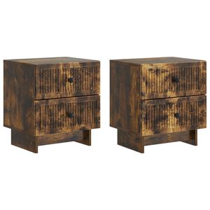 vidaXL &Scaron;alia lovos spintelė 2 pcs Dūminio ąžuolo 43 x 34,5 x 47,5 cm
