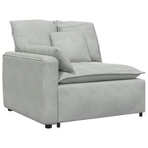 vidaXL Modulinė sofa su porankiu ir pagalvėlėmis, &scaron;viesiai pilka, 100 cm