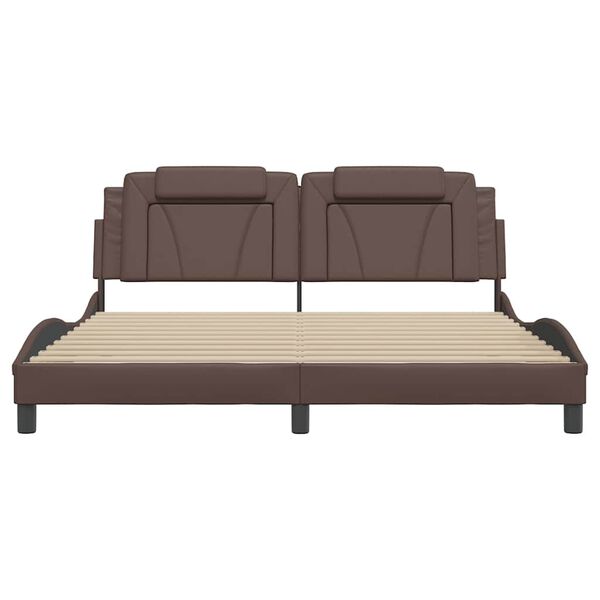 vidaXL Lovos rėmas, Viana, be čiužinio, rudos, 180x200cm, dirbtinė oda
