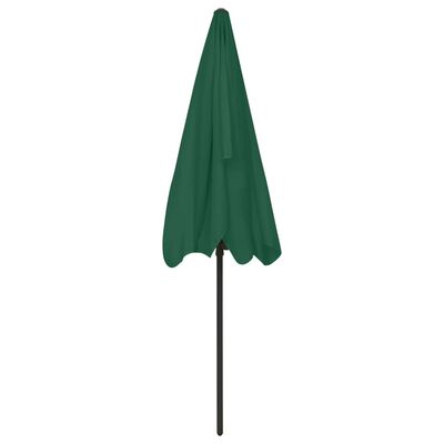 vidaXL Paplūdimio skėtis, žalios spalvos, 200x125cm