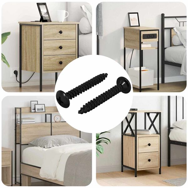 vidaXL Srieginiai Nagai 2 pcs Juoda M4 x 28 mm Plienas