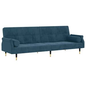 vidaXL Sofa-lova su pagalvėlėmis, geltonos spalvos, aksomas