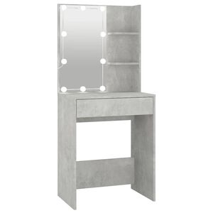 vidaXL Kosmetinis staliukas su LED ap&scaron;vietimu, pilkas, 60x40x140cm