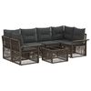 vidaXL Sodo Sofų Rinkinys 7 vnt. Pilka 55 x 55 x 37 cm poliratanas