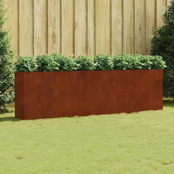 vidaXL Auk&scaron;tas sodo lovelis, 280x40x80cm, Corten plienas