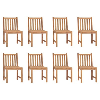vidaXL Sodo kėdės, 8vnt., tikmedžio medienos masyvas
