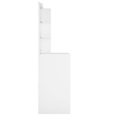 vidaXL Kosmetinis staliukas su LED apšvietimu, baltas, 60x40x140cm