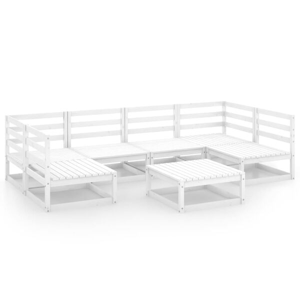 vidaXL Sodo poilsio baldų komplektas, 7 dalių, pu&scaron;ies medienos masyvas