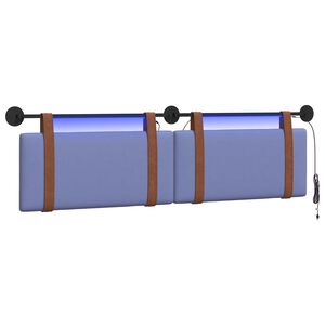 vidaXL Pakabinamas lovos galvūgalis Džinsinės mėlynos Antikinis PU